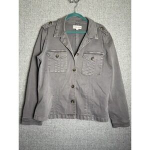 Knox Rose Lightweight Unlined Vintage Wash Gray Army Utility Cotton Jacket XL